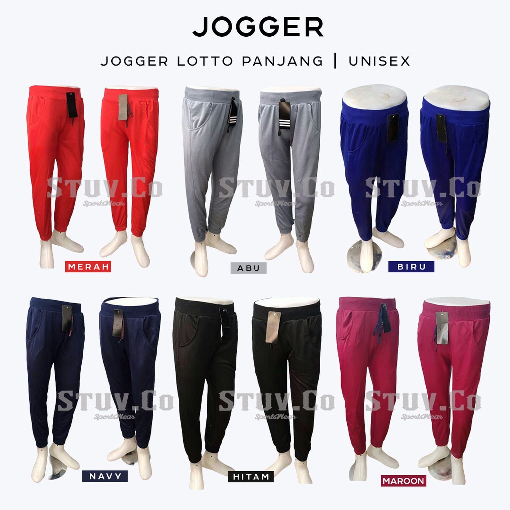 CELANA JOGGER PANJANG LOGO OLAHRAGA SENAM JOGGING GYM FITNESS PRIA WANITA KEREN