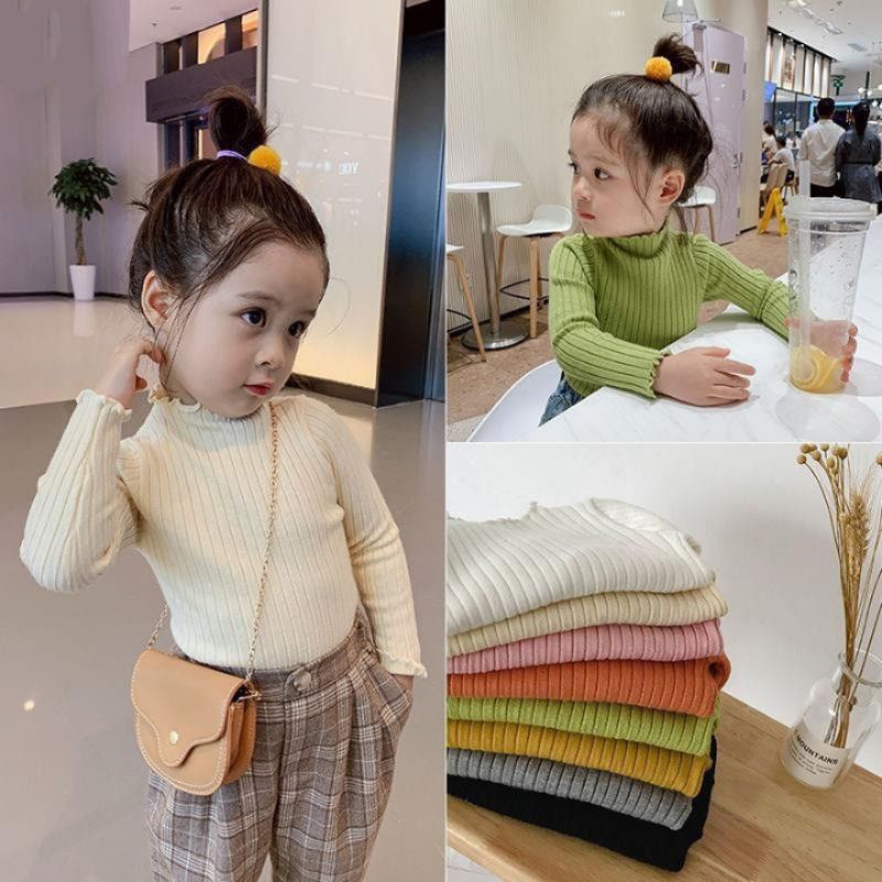 1 2 3 Tahun Baju Rajut Anak Korea Style Rajut Vest Pakaian Anak Perempuan Lengan Panjang