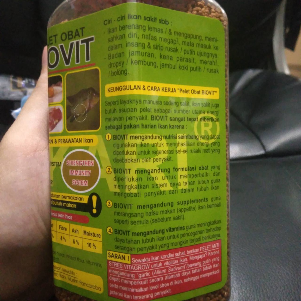 AKARI BIOVIT 350 GR 2MM BIO VIT PAKAN PENGOBATAN DAN PERAWATAN IKAN