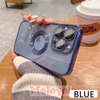 Hard Case Magnetik Pelindung Lensa Transparan Anti Jatuh Untuk iPhone 11 12 13 Pro MAX 7 8 Plus XR 11 Pro MAX X XS MAX SE 2020