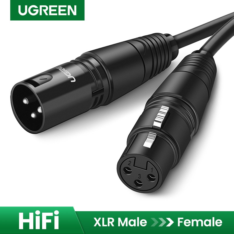 【Stok Produk di Indonesia】Ugreen Kabel Extension Mikrofon 3pin XLR Male Ke Female XLR