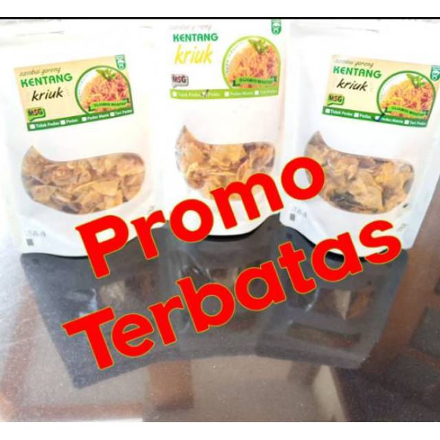 

(GRATIS ONGKIR) Sambal Goreng Kentang KRIUK NON MSG 75g | Cemilan | Lauk Siap Saji | Keripik | PROMO