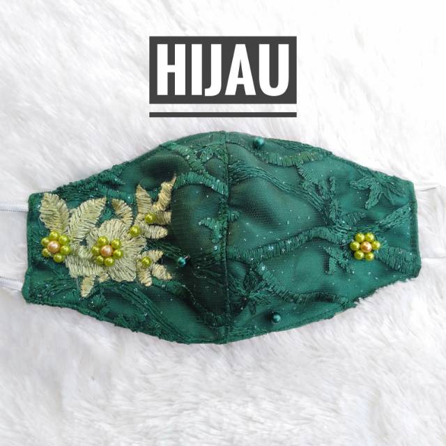 Masker Kain Brokat Cantik Fashion Premium Earloop / Hijab