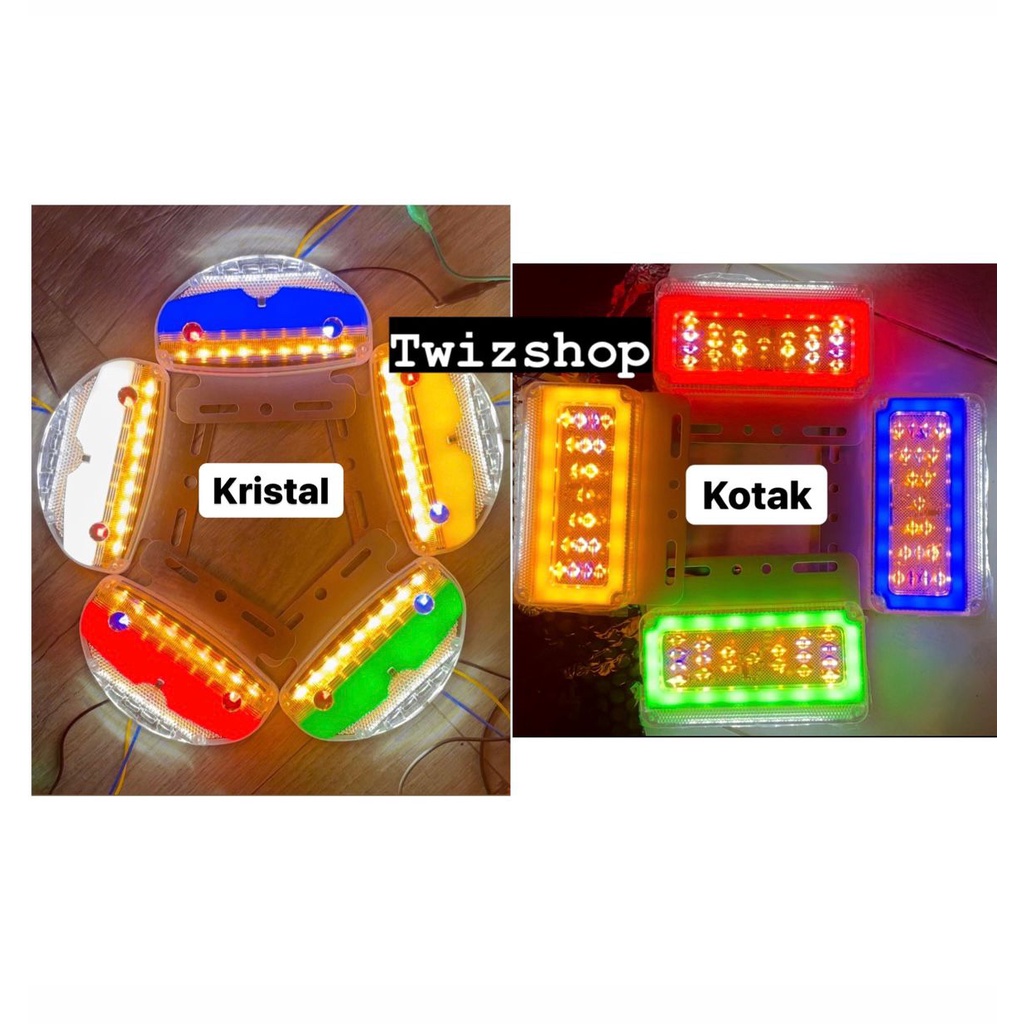 Lampu Bak Truk Kristal 24V Sein Running / LED Bak Truck 24 Volt 12V Kotak Kristal