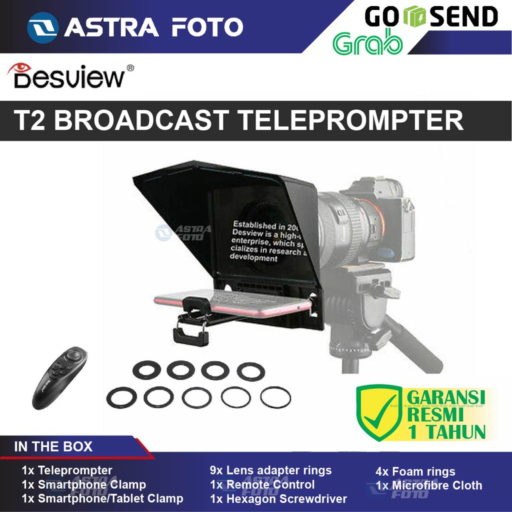 Jual DESVIEW T2 Broadcast Teleprompter For Camera Interview DSLR