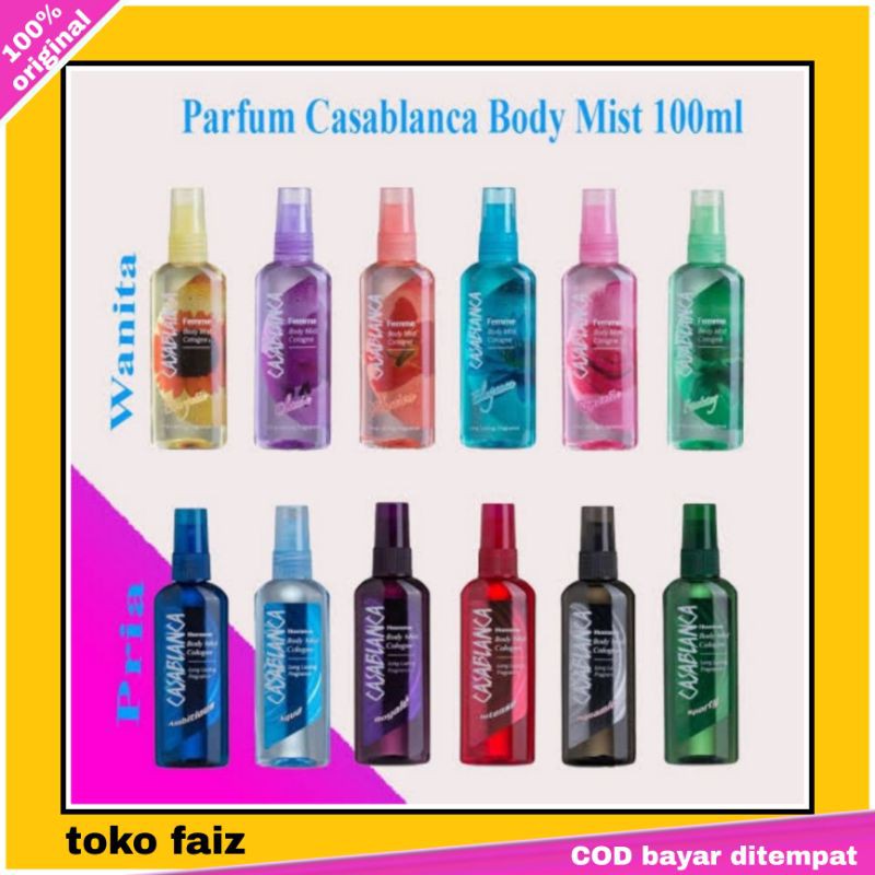 Casablanka Body Mist Parfume Parfum Casablanca pria dan wanita 100ml / Minyak wangi cewek cowok