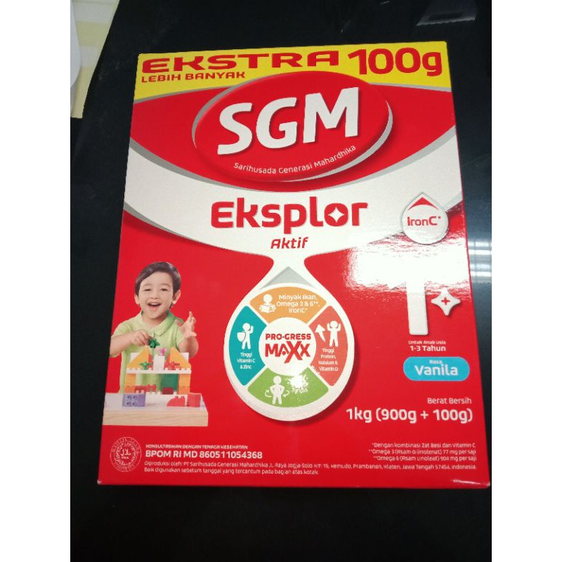SUSU SGM Eksplor 1+ VANILA 1000GR Susu pertumbuhan Batita