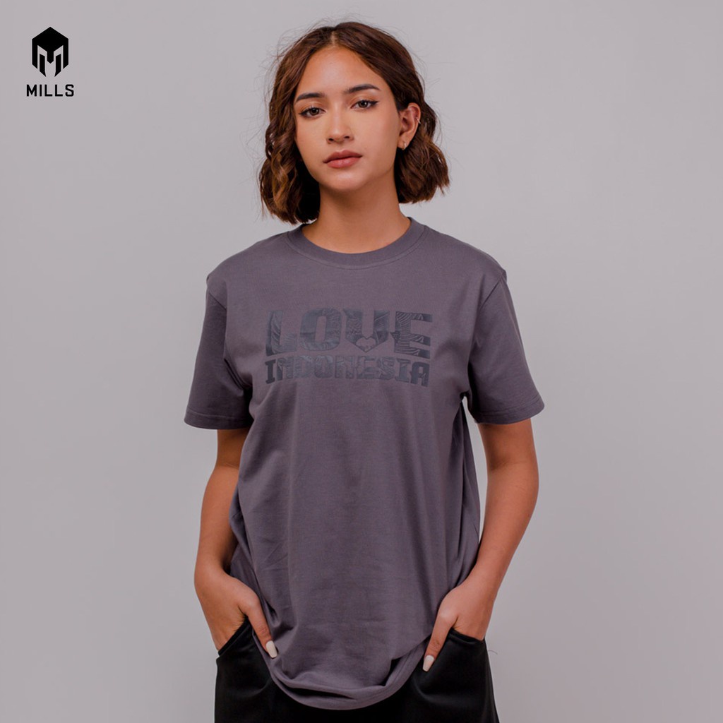 Mills Baju Oblong Katun Cotton T-Shirt Love Indonesia 21004 Original