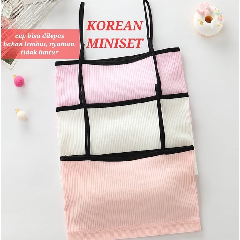 KOREAN MINISET PAKAIAN DALAM ANAK REMAJA SD SMP SMA CASUAL IMPOR KEMBEN CROP TOP