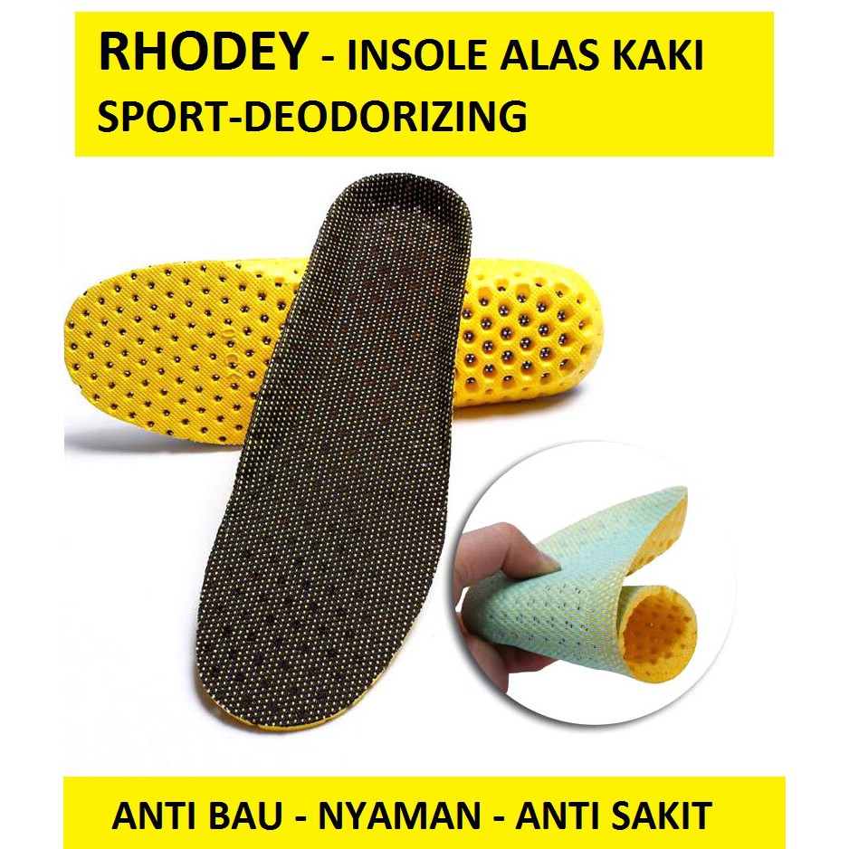 Rhodey Insole Alas Kaki Sepatu Sport / Insole Alas Sepatu Anti Bau / Alas Sepatu Deodorizing