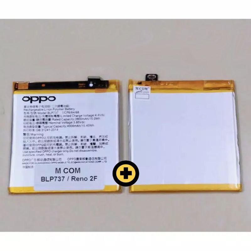 Battery Batre Baterai Double Power Mcom Oppo Reno 2F BLP737 BLP 737