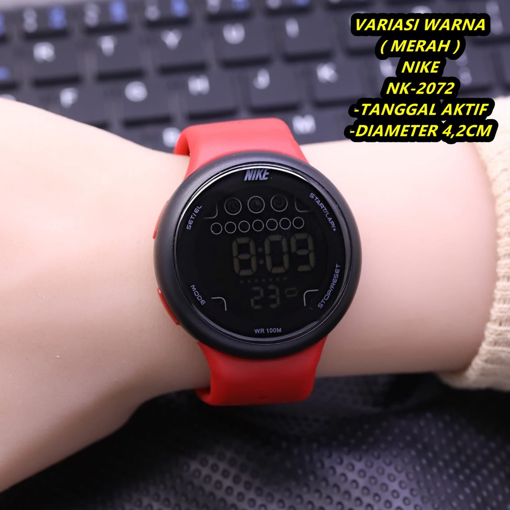 JAM TANGAN WANITA/PRIA NIKE BULAT BAHAN RUBBR  4,3CM