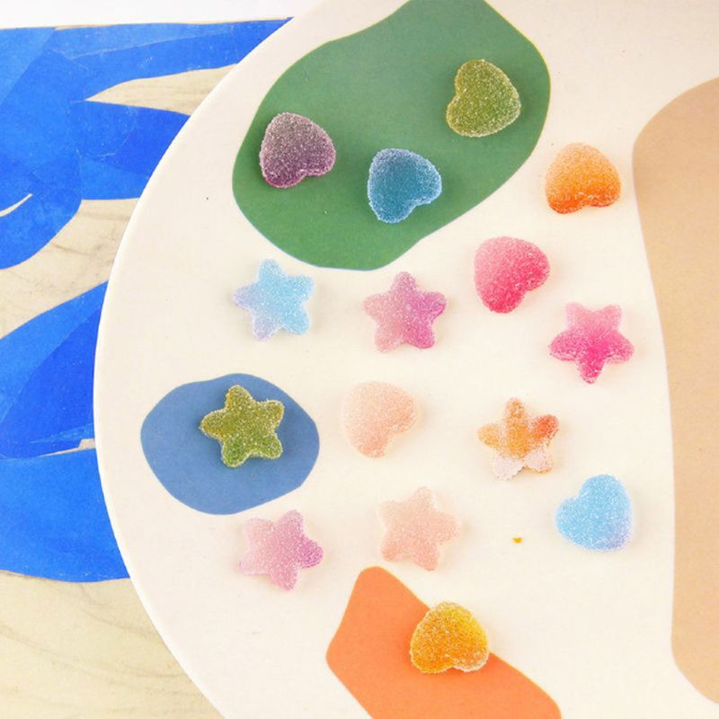 Moonlight&quot; Sugar Star Heart Soft Candy Pendant Mold Gummy Candy Hairpin Slilcone Resin Mold