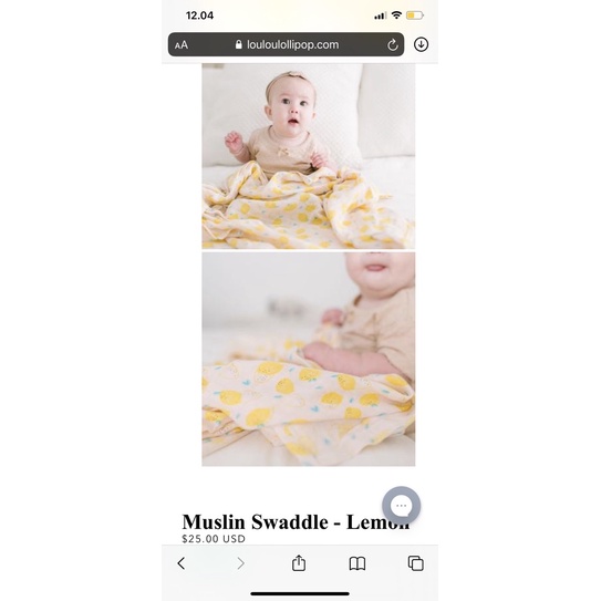 Muslin swaddle 100% bamboo fiber /muslin LOULOU LOLLYPOP /bedong selimut bayi bahan fiber bambu