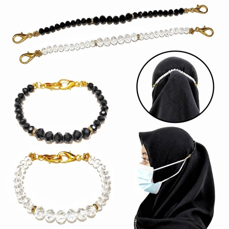 Konektor Masker Hijab Mask Connector Extender Strap Diamond Blink Series