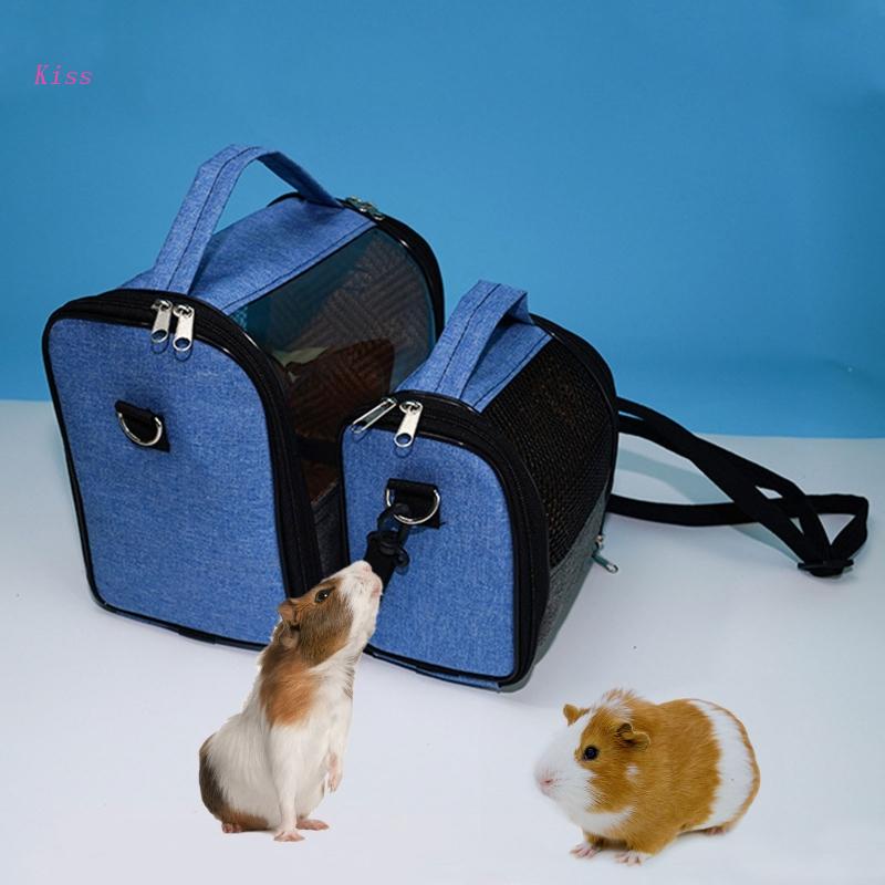 Kiss Tas Pouch Kandang Hamster / Burung Beo Bahan Mesh Dengan Strap + Jendela Depan Untuk Travel