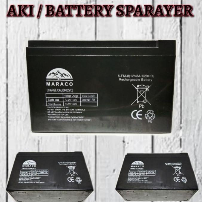 BATTERY SPRAYER MARACO ( aki battery batre accu sprayer elektrik 12V 8