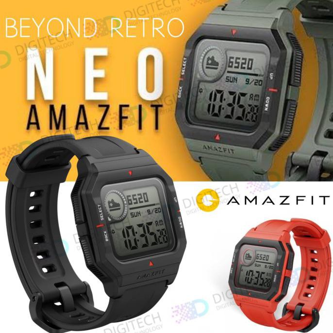 Amazfit Neo Retro Smartwatch Amazfit Neo Sport Mode Waterproof 5Atm - Hitam