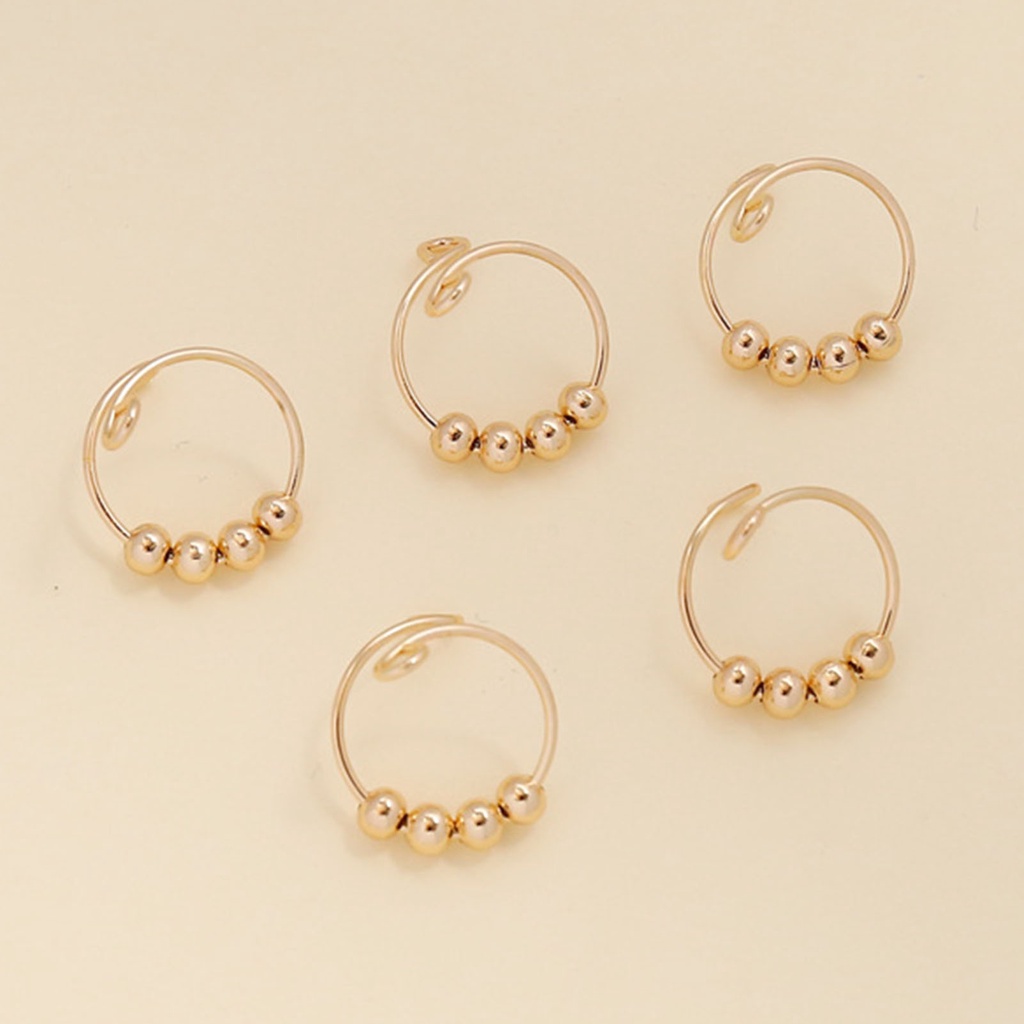 Hu Hu Hu Hu Hu Alat Bantu Pasang Kacamata♡ 1 / 2 / 5 Pcs Cincin Manik-Manik Spiral Bahan Metal Anti stress