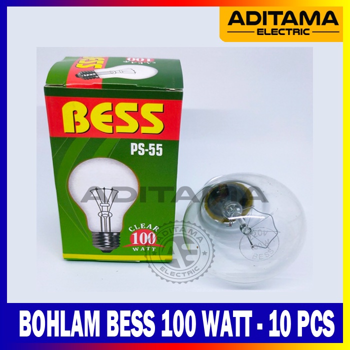 PAKET ISI 10 PCS LAMPU PIJAR BOHLAM BESS 100 WATT 100WATT 100W