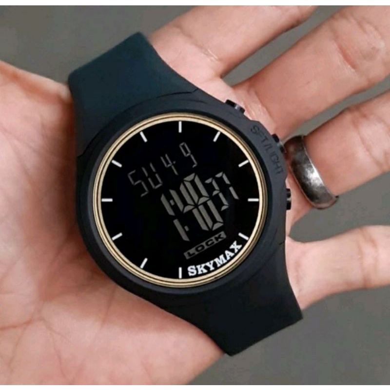 Jam Netizen Jam Tangan Skymax Jam Tangan Pria Tahan Air Menyelam Jam Tangan Couple Sepasang Free Baterai Box Analog Baterai Jam Tangan Waterproof-Bulat gold