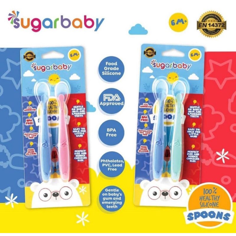 SUGAR BABY Healthy Silicone Spoon Sendok Makan Silikon Bayi