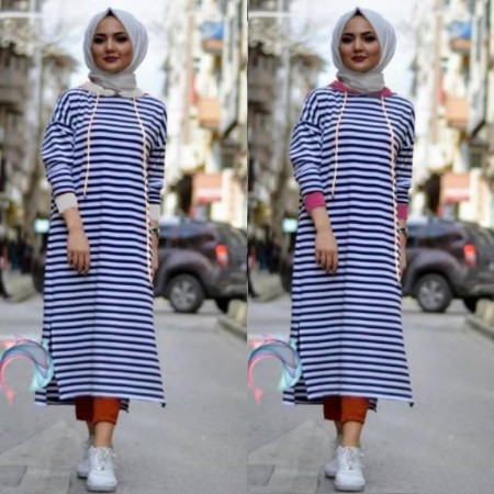 VS - lolly dress hodie salur stripe garis