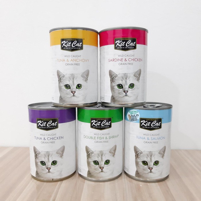 Makanan Kucing Basah Dewasa-Kitten KIT CAT KALENG 400GRAM cat wet 