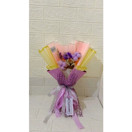 

bouquet bunga kering bunga kapas
