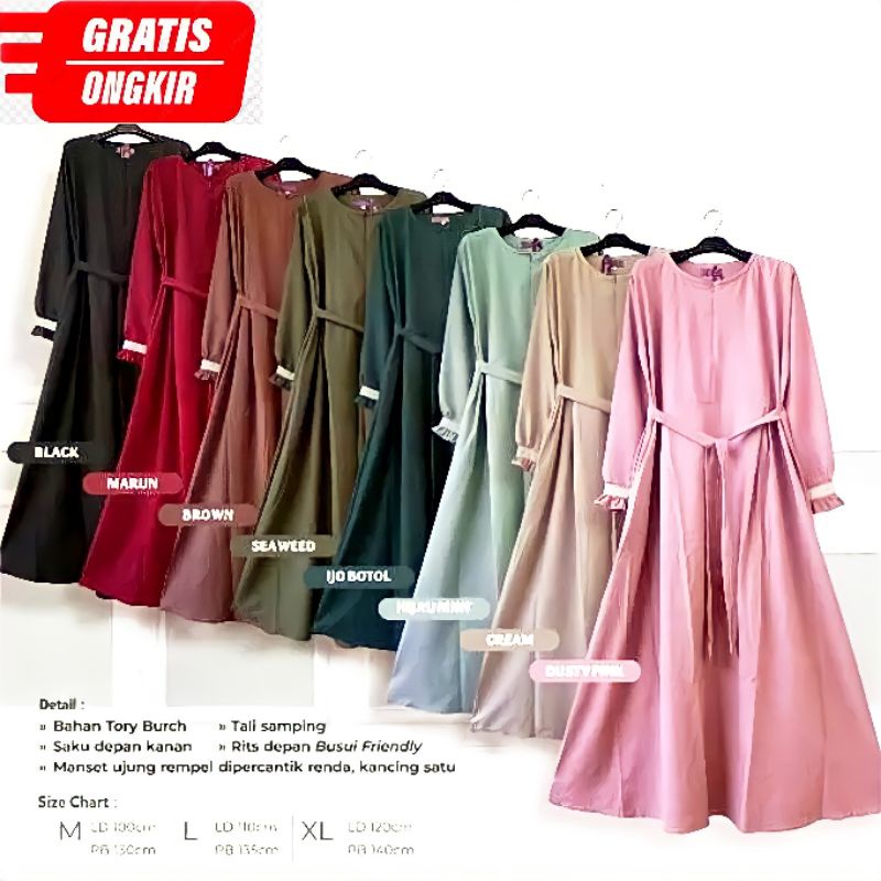 Gamis Katun Toyobo Gamis Polos Muslimah Dewasa Terbaru Gamis Lebaran Murah Ori Premium