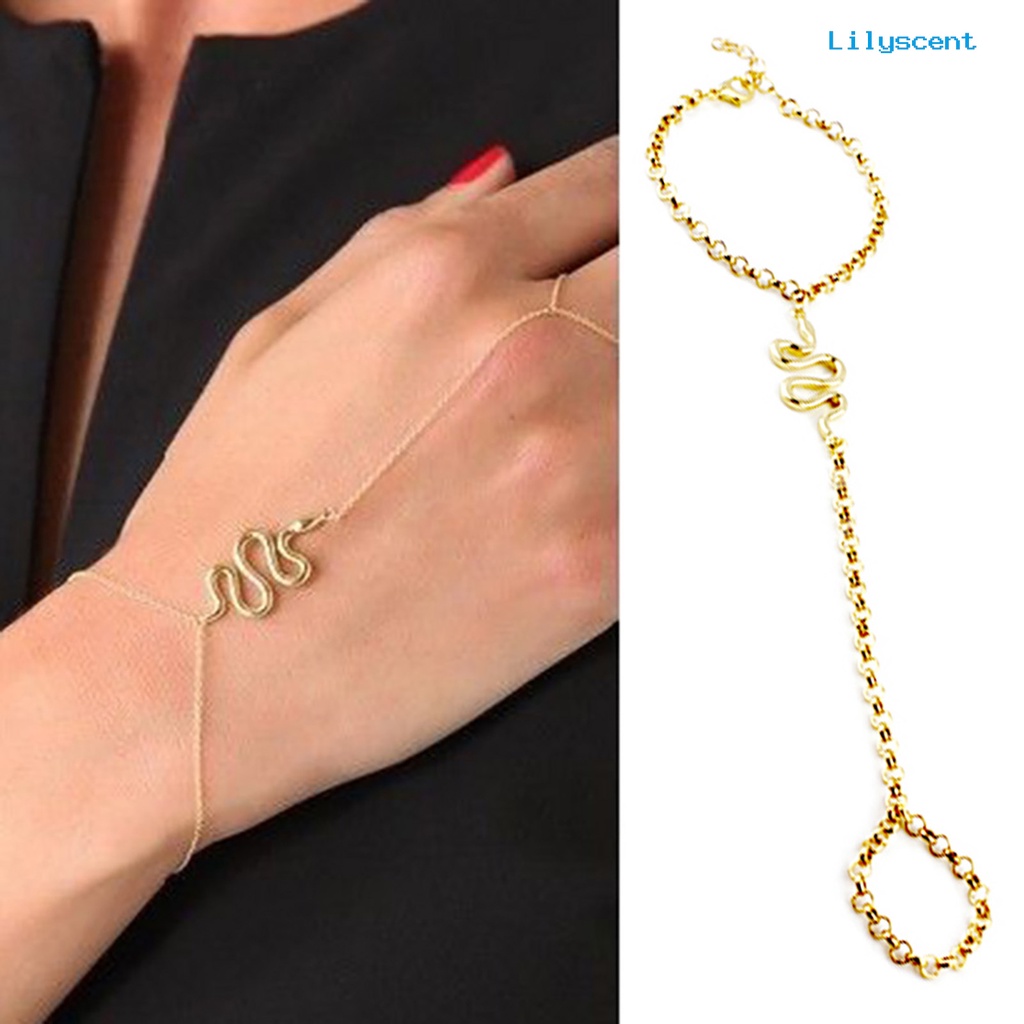 Ls Gelang Cincin Jari Wanita Desain Ular Bahan Alloy Adjustable Untuk Pesta