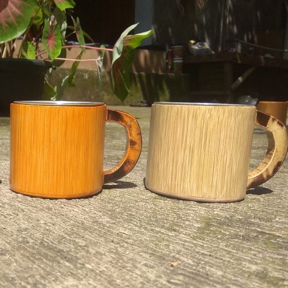 Cangkir  Mug Bambu Polos Bisa  Hadiah Hantaran Aksesories Suvenir Unik Murah-3