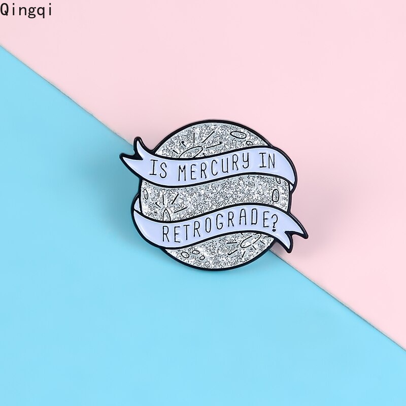 Bros Pin Enamel Bentuk Bintang Mercury Retrograde Untuk Kerah Kemeja