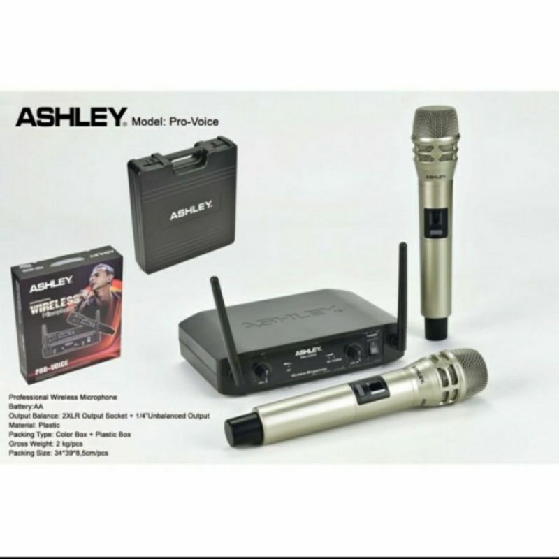 Mic Wireless Original Ashley Pro Voice UHF TERBAIK