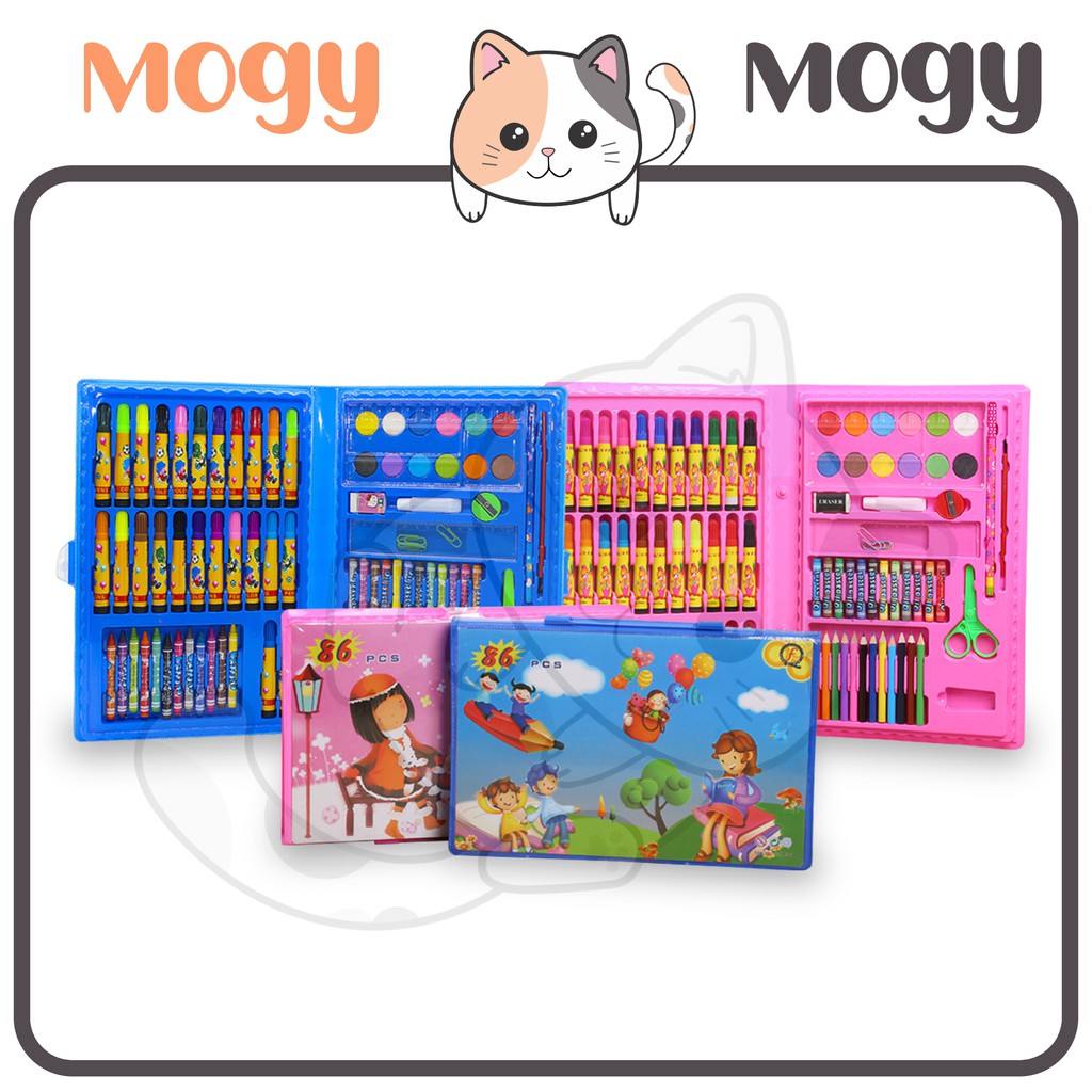 MOGYMOGY Crayon Set Isi 86 Pensil Warna Cat Air Alat Lukis Karakter Stationary Color Pencil