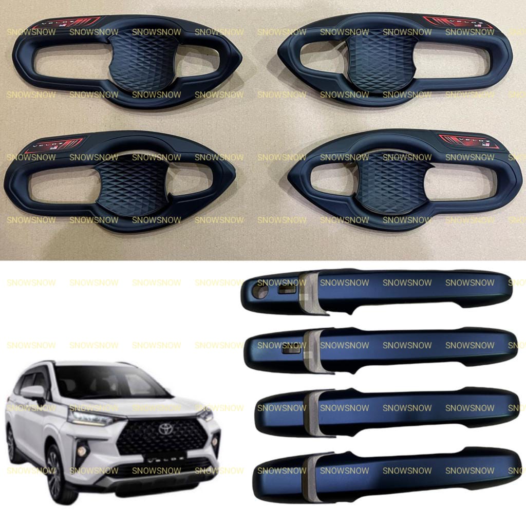 Paket Outer Handle Cover Avanza Xenia Veloz 2021 2022 UP Exclusive Hitam Chrome