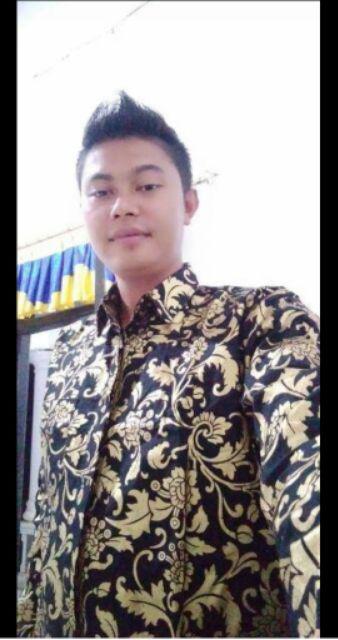 Tey-17 Batik Pria Asj Sa Hrb026 Kenongo Kemeja Tosca Pendek Pekalongan Padi M L Xl Sogan Tulis ::