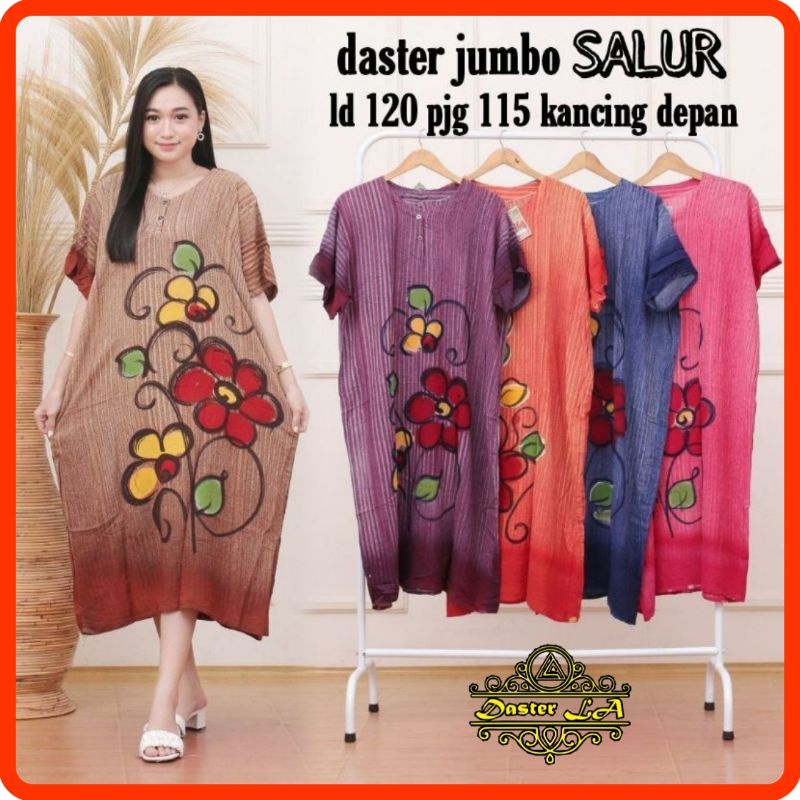 DASTER JUMBO SALUR / Daster Salur kancing depan / Daster Bumil / Daster Busui / Daster Murah