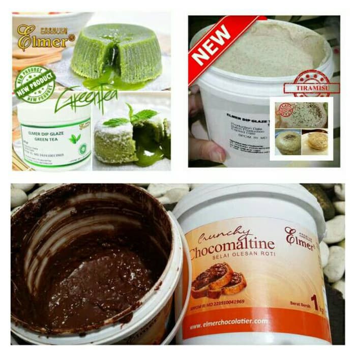 

selai Elmer crunchy chocomaltine- greentea dan tiramisu