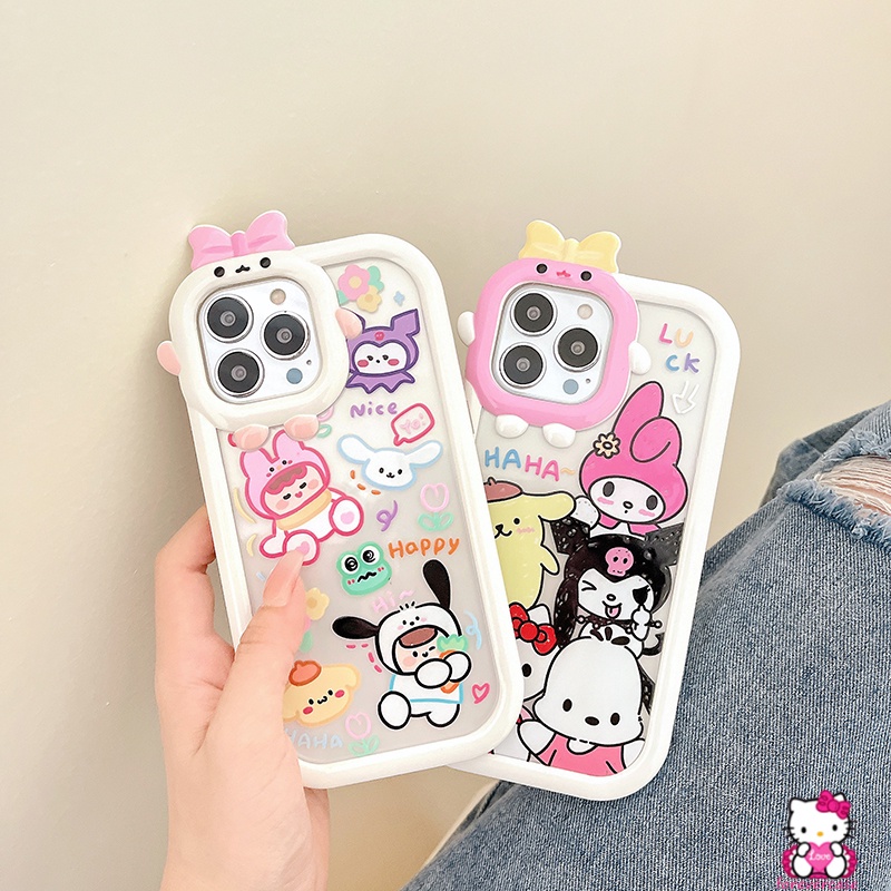 Soft Case Desain Kartun Monster Bow-knot Untuk VIVO Y35 Y22 Y33s Y15s Y01 Y50 Y30 Y21 Y15 Y12 Y12i Y20 Y33T Y21T Y21T Y21T Y21s