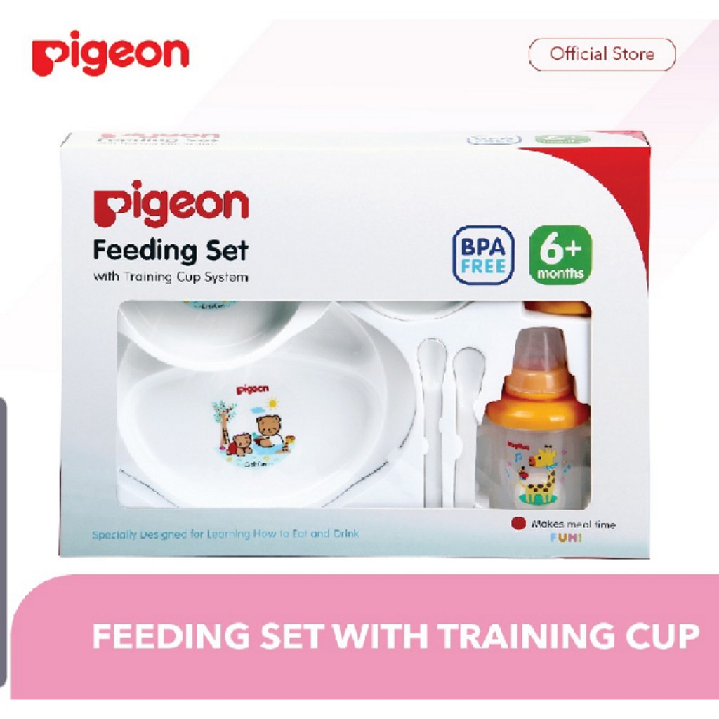 Pigeon Feeding Set With Training Cup / Perlengkapan Makan Bayi