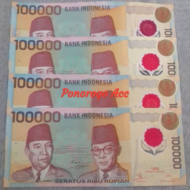 Uang kuno Rp.100.000 100rb soekarno polymer plastik