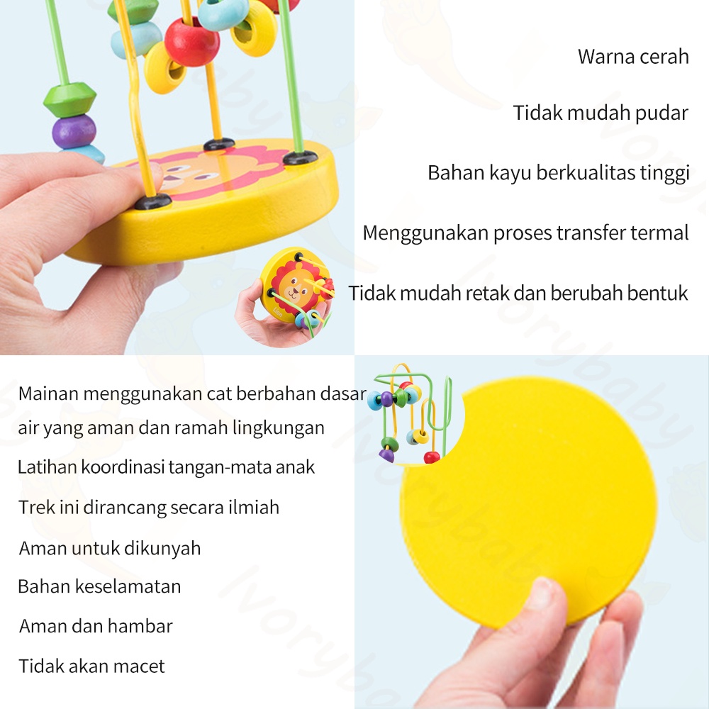 Ivorybaby mainan edukasi anak bayi Mini Round Beads montessori toys