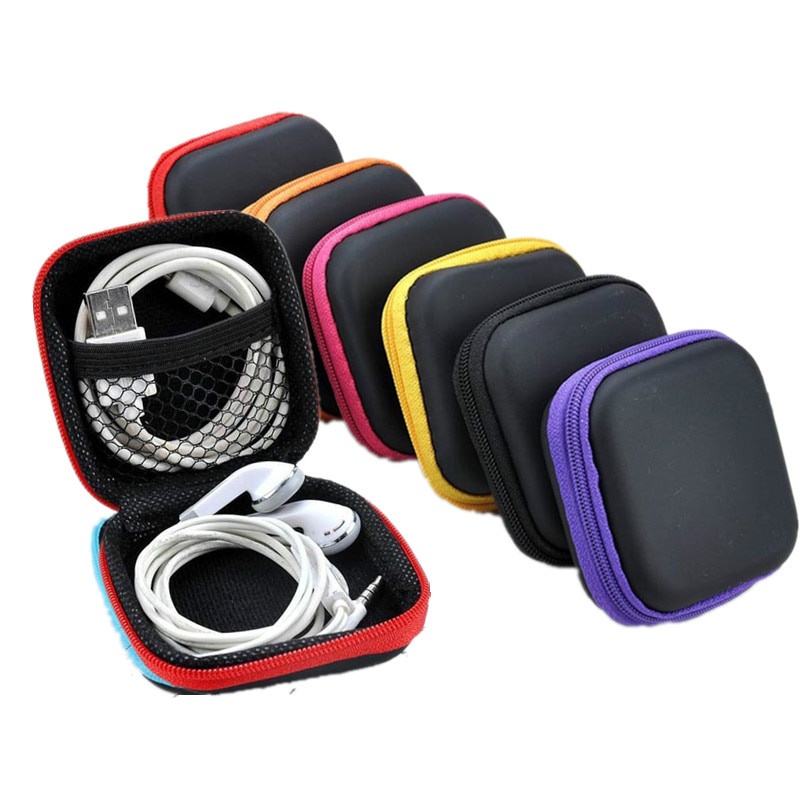 [Z199] Pouch Dompet Persegi Case Organizer Tempat Headset Koin Kunci Kotak Penyimpanan Charger Mini Dompet headset Kabel data Tas Kunci Headset Bluetooth