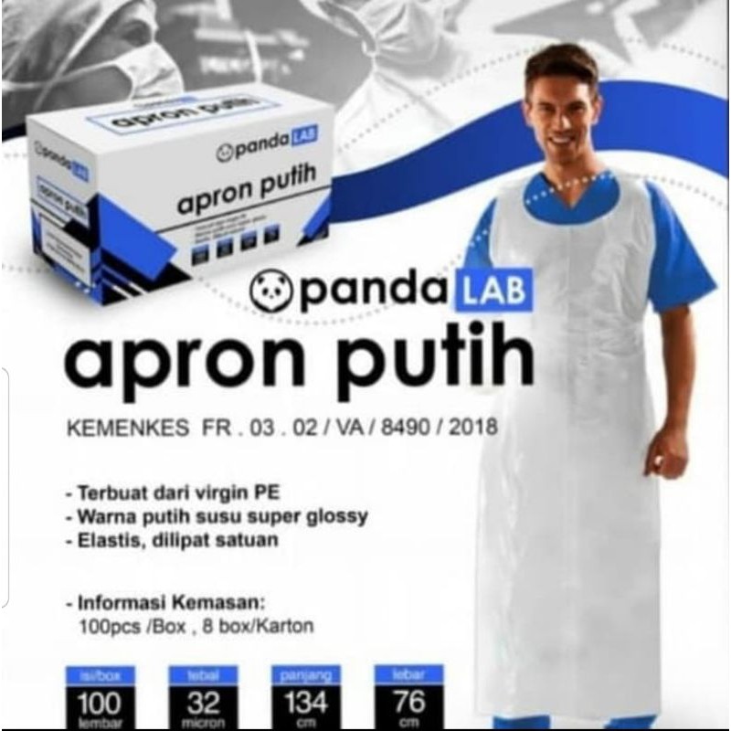 Apron PE/Medis/Plastik/disposable/clemek putih