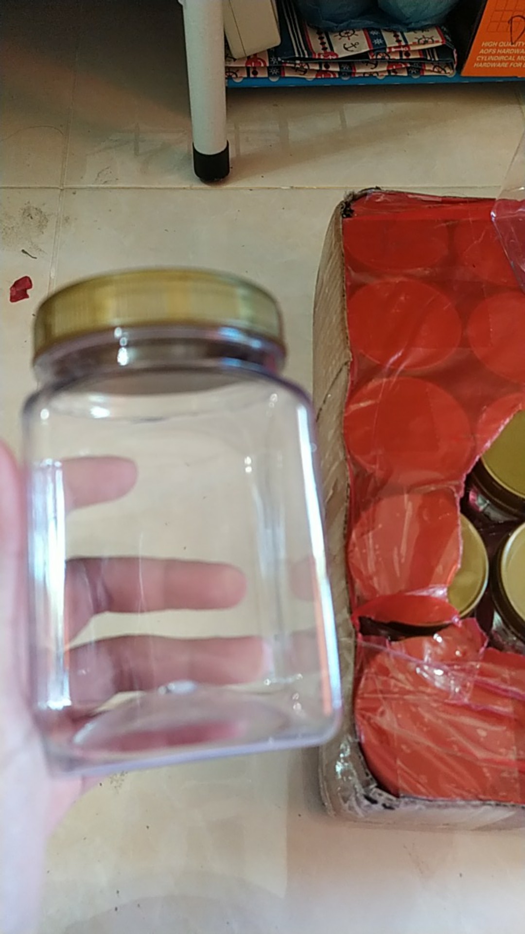 Toples Plastik Kotak 340ml - Toples Sambal/bumbu/selai/kue/parsel/coklat