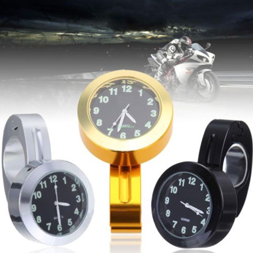 Jam Stang Sepeda Motor Skuter Tahan Air Warna Perak Hitam Jam Stang Sepeda Motor Skuter Tahan Air Warna Perak Hitam