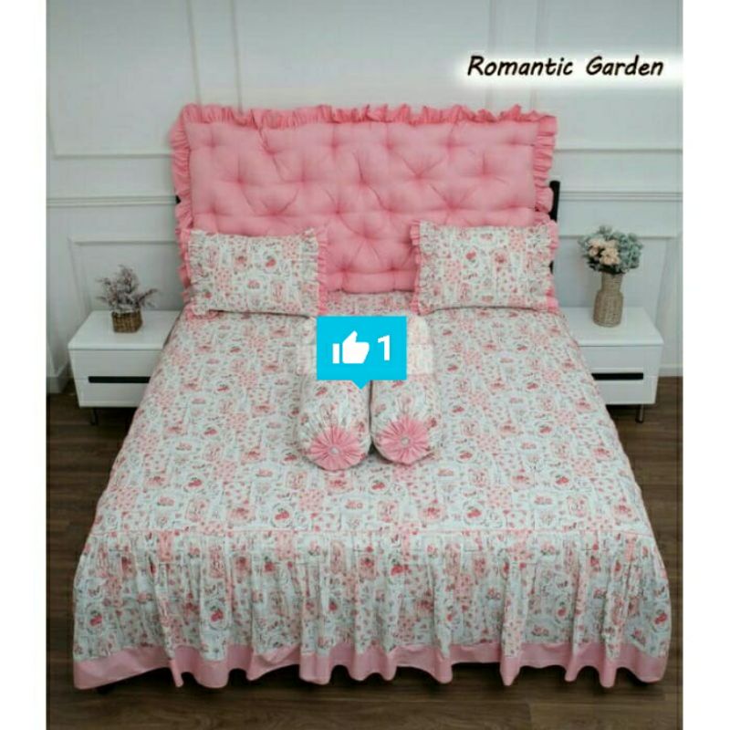 Sprei Rumbai Pengantin Katun Lokal Motif Romantic Garden by Katun  Esra