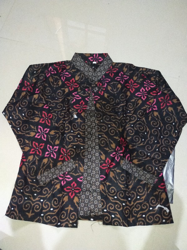 Atasan Batik Wanita Blouse Bolero Kombinasi Anisa Modern Motif Kekinian