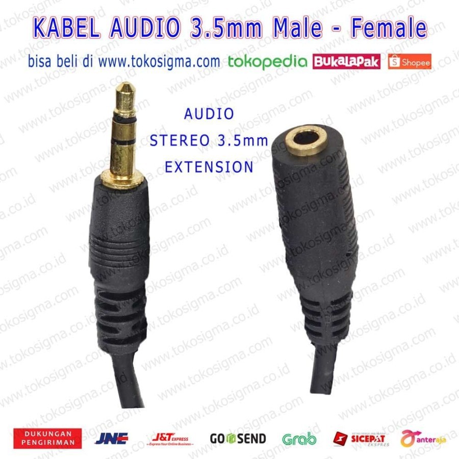 KABEL AUDIO 3.5mm EXTENSION M-F 5mtr